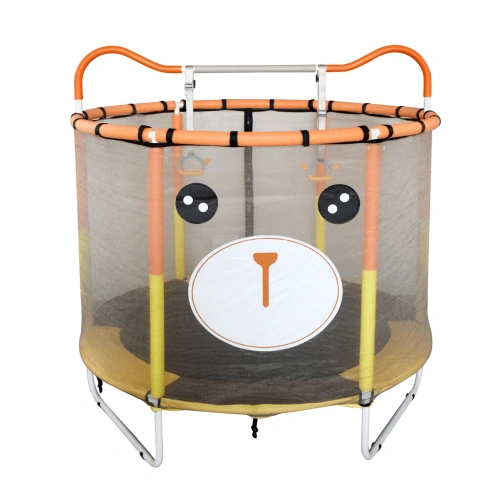 Мини трамплин 140 см с мрежа, топки и кош с мече и дръжки PAT69398