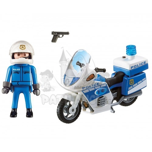 Полицейски мотор с LED светлина Playmobil | P36191