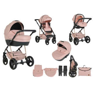 Бебешка розова комбинирана количка 3в1 Florence