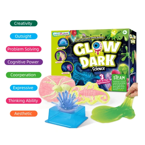 Детски STEM комплект Glow in the Dark Science – 3 светещи експеримента PAT82418