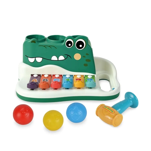 Детска играчка Ксилофон крокодил с чукче и топчета Funny | PAT24467