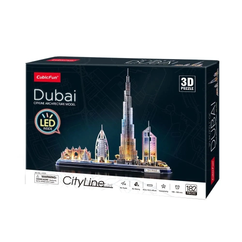 Детски 3D пъзел City Line Dubai 182ч. с LED светлини | PAT24476