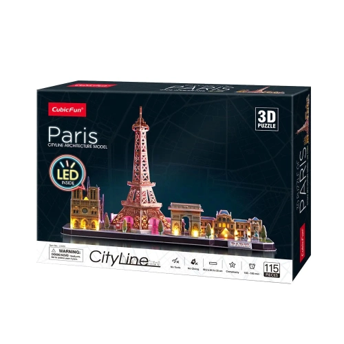 Детски 3D пъзел City Line Paris 115ч. с LED светлини | PAT24477