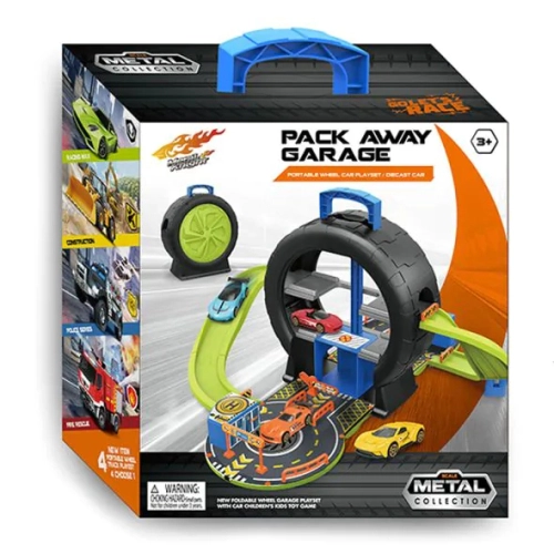Детска писта гума с 4 колички Pack Away Garage | PAT24542