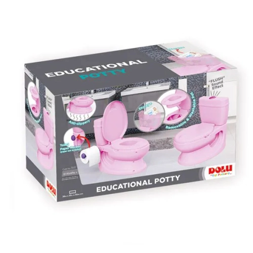 Детско розово гърне - тоалетна чиния със звук  - 2