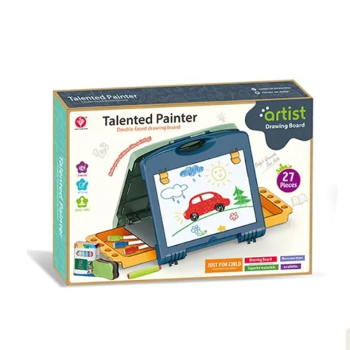 Детска дъска за рисуване Artist двустранна с настолни игри | PAT24552