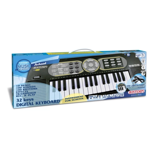 Електронен детски синтезатор Bontempi с 32 клавиша и USB  - 1