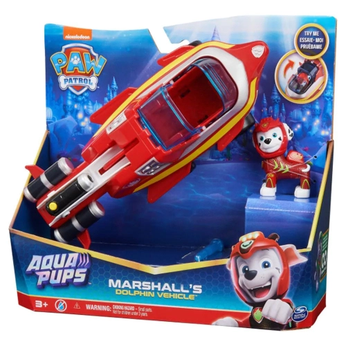 Детска червена фигурка Маршал с подводница Делфин Aqua Pups | PAT24588