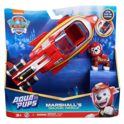 Детска червена фигурка Маршал с подводница Делфин Aqua Pups | PAT24588