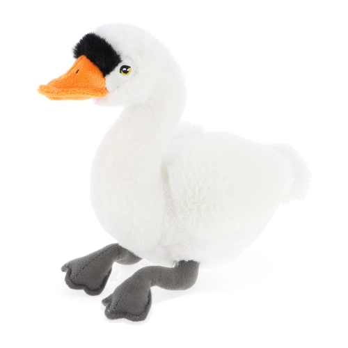 Детска бяла екологична плюшена играчка Лебед, 20 см 