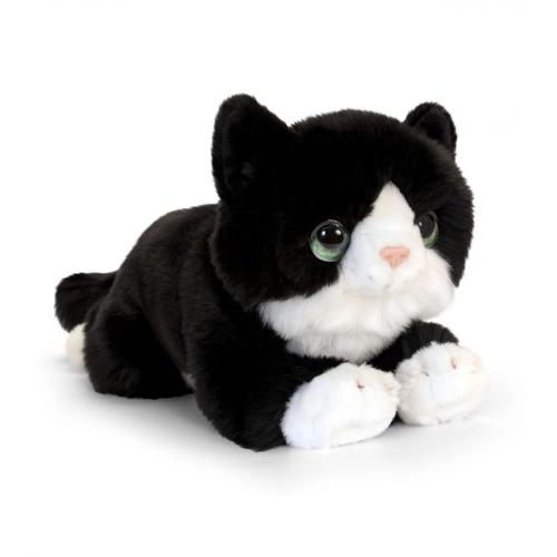 Бебешка плюшена черна котка с бели петна 32 см | PAT24722