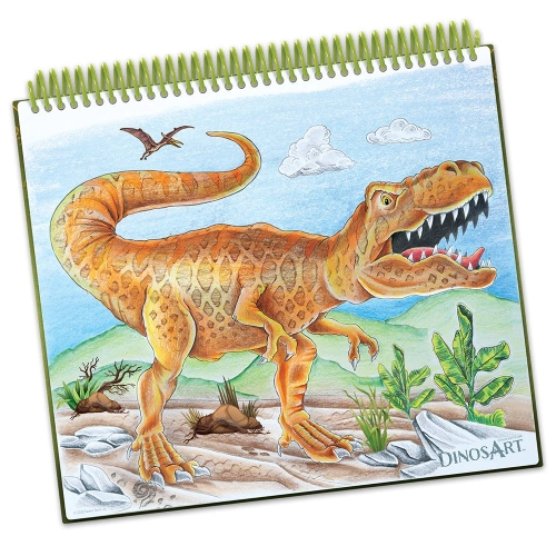 Детска творческа книга с шаблони и стикери Динозаври  - 1