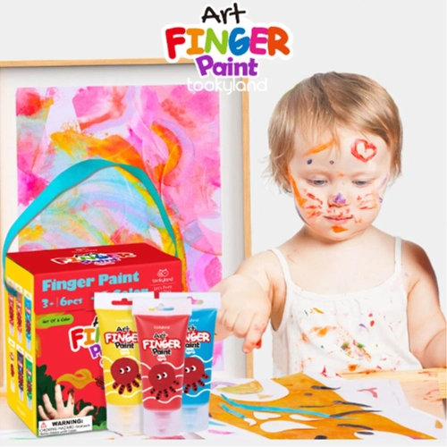 Детски боички за рисуване с пръсти миещи се 6 цвята | PAT24797