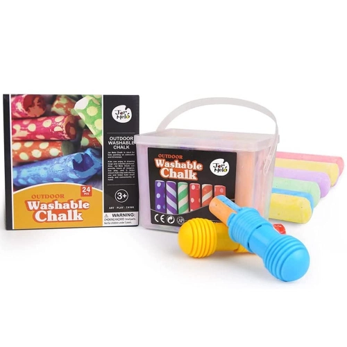 Детски миещи се цветни тебешири с държачи 24 цвята  - 1