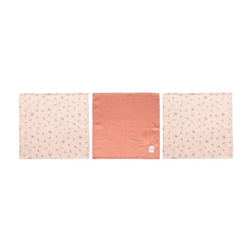 Комплект 3бр. бебешки тензухени пелени за лице Wish Pink | PAT25140