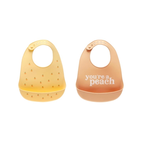 Комплект 2 броя бебешки силиконови лигавници You are a peach | PAT25400