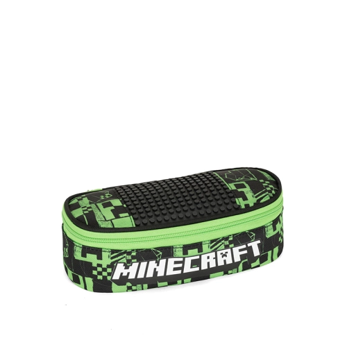 Детски ученически овален несесер Minecraft Pixels Green  - 2