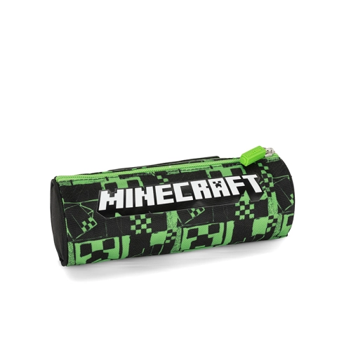 Детски ученически несесер цилиндър Minecraft Pixels Green | PAT26557