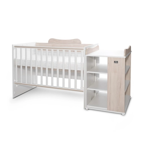 Бебешко дървено легло Multi 190/82 Цвят Бяло/Светъл Дъб | PAT26952