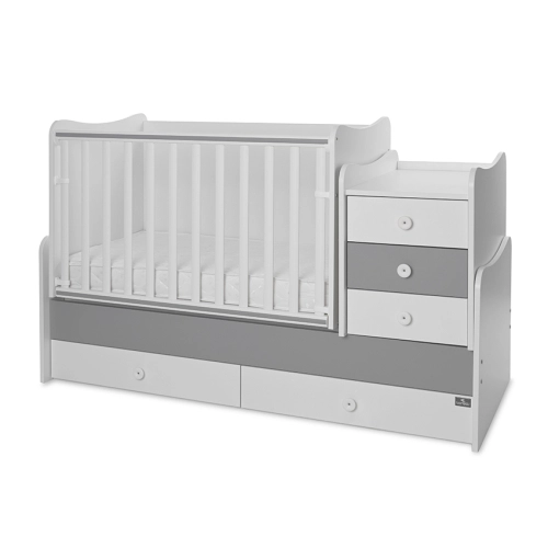 Детско дървено легло Maxi Plus New Цвят Бяло/Stone Grey | PAT26990