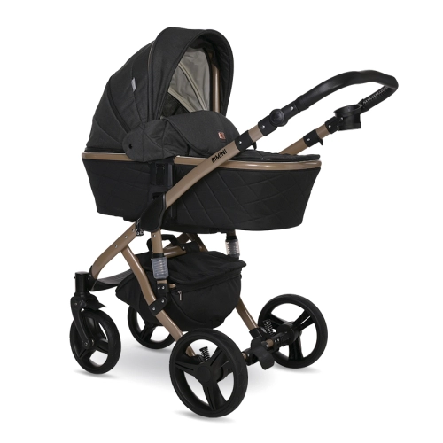 Бебешка комбинирана количка 2 в 1 Rimini Premium Black | PAT27055