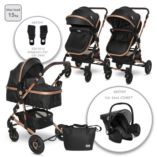 Детска комбинирана количка 2в1 Alba Premium Black | PAT27062