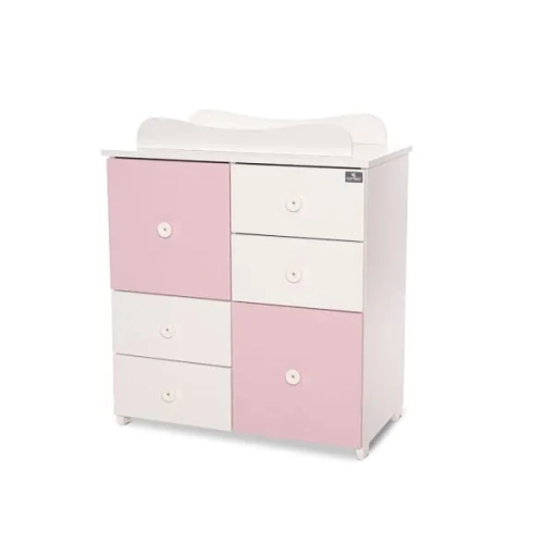 Шкаф с повивалник за детска стая Бяло/ Orchid Pink | PAT27101