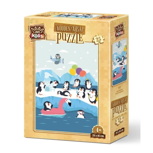 Дървен детски пъзел 25 части Art-Puzzle Сладки пингвини | PAT27359