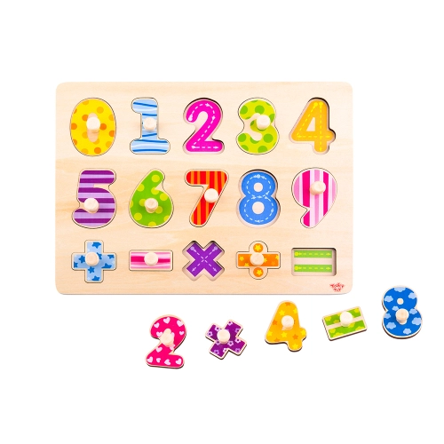 Детска дървена образователна дъска с дървени цифри | PAT27706