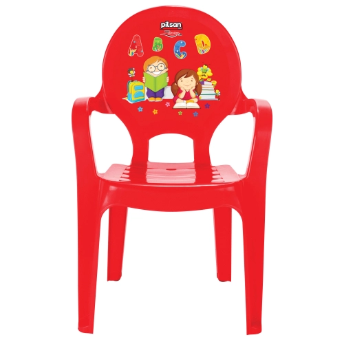 Детски червен удобен и ергономичен стол с букви | PAT27776