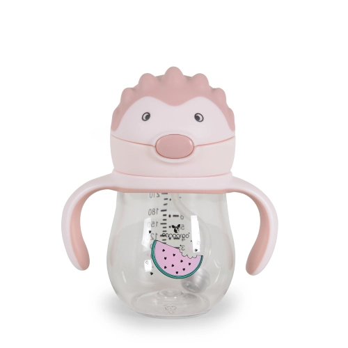 Детска розова чаша със сламка 250ml Brillo | PAT27801