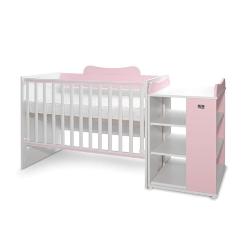 Бебешко дървено легло Multi 190/82 Цвят Бяло/Orchid Pink | PAT28014
