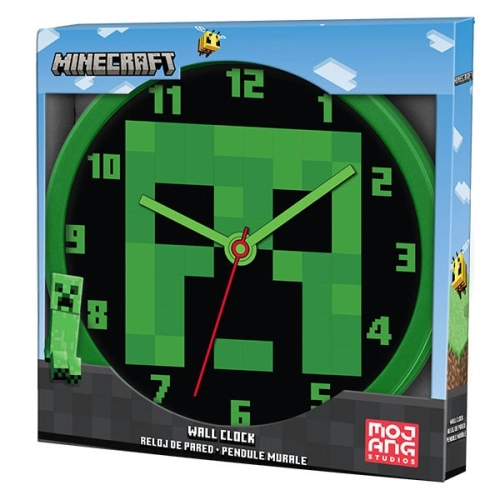 Детски стенен часовник Minecraft зелен  - 2