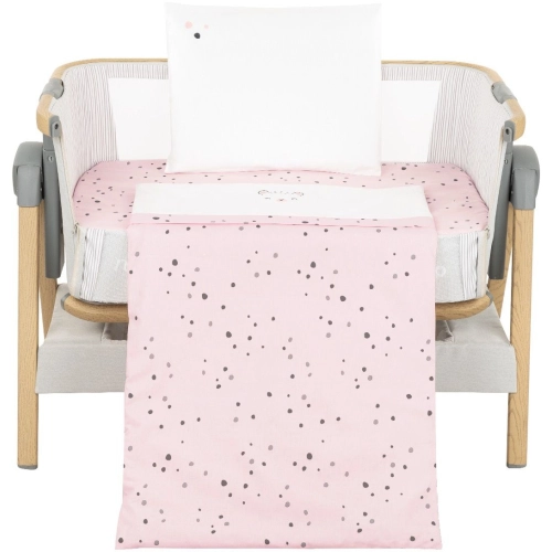 Бебешки спален комплект за мини-кошара 3ч Bear with me Pink | PAT28157