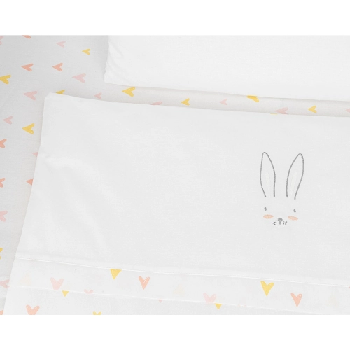 Бебешки спален комплект за мини-кошара 3ч Rabbits in Love | PAT28158