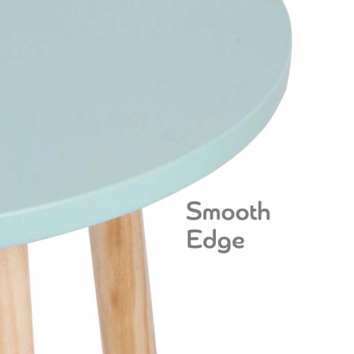 Дървена маса за детска стая в пастелно син цвят  - 3