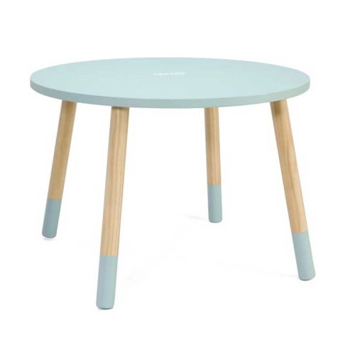 Дървена маса за детска стая в пастелно син цвят  - 1