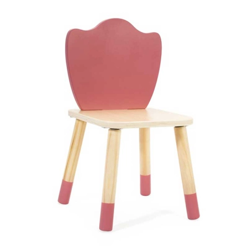 Дървено столче за деца с облегалка - Лале  - 2