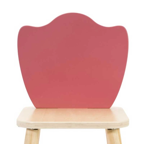 Дървено столче за деца с облегалка - Лале  - 4