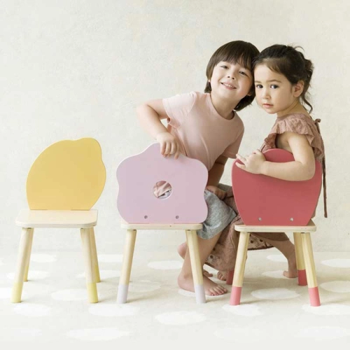 Дървено столче за деца с облегалка - Лале  - 7