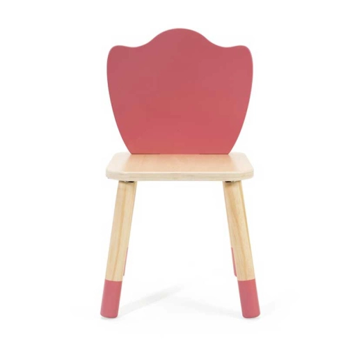 Дървено столче за деца с облегалка - Лале  - 1