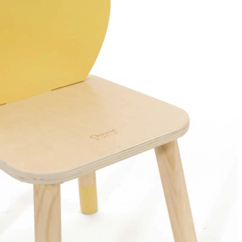 Дървено столче за деца с облегалка Лимон  - 5