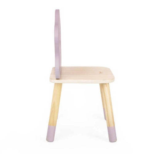 Дървено столче за деца с облегалка Цвете  - 3