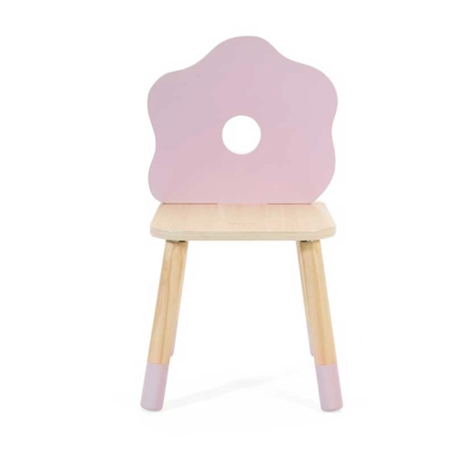 Дървено столче за деца с облегалка Цвете | PAT28332
