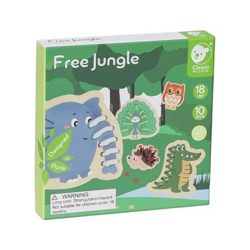 Забавна детска игра низанка Животните от джунглата  - 6