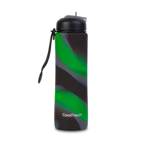Сгъваема силиконова бутилка COOLPACK - PUMP - Boys Zebra Green | PAT28410