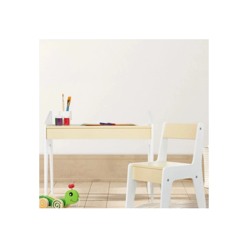 Детски дървен комплект учебна маса със столче, бюро за учене | PAT28667