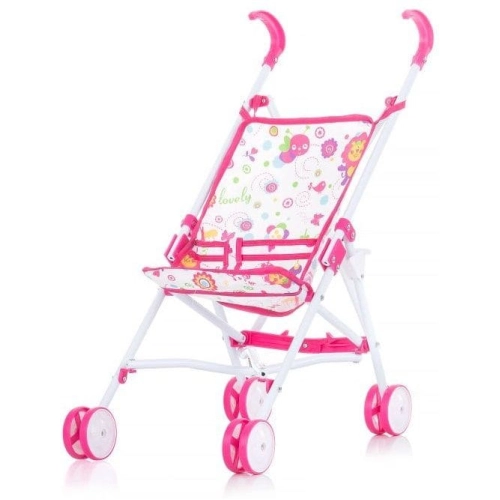 Детска лека сгъваема бяла количка за кукли Диди | PAT28716