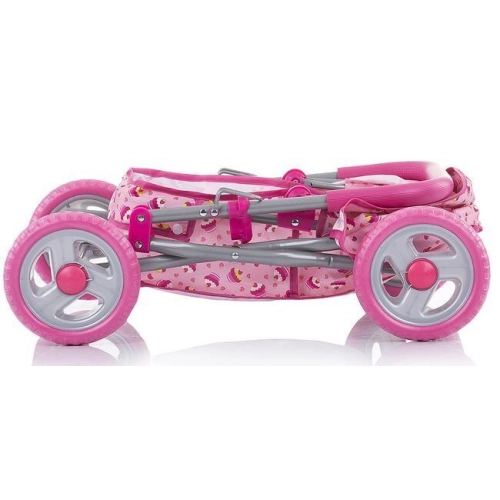 Детска розова лека и сгъваема количка за кукли Лора Kексчета | PAT28751