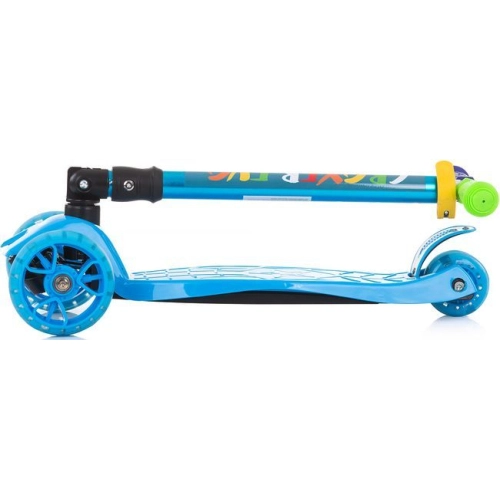 Детска синя тротинетка с широки колела Кроксър Ево  - 3